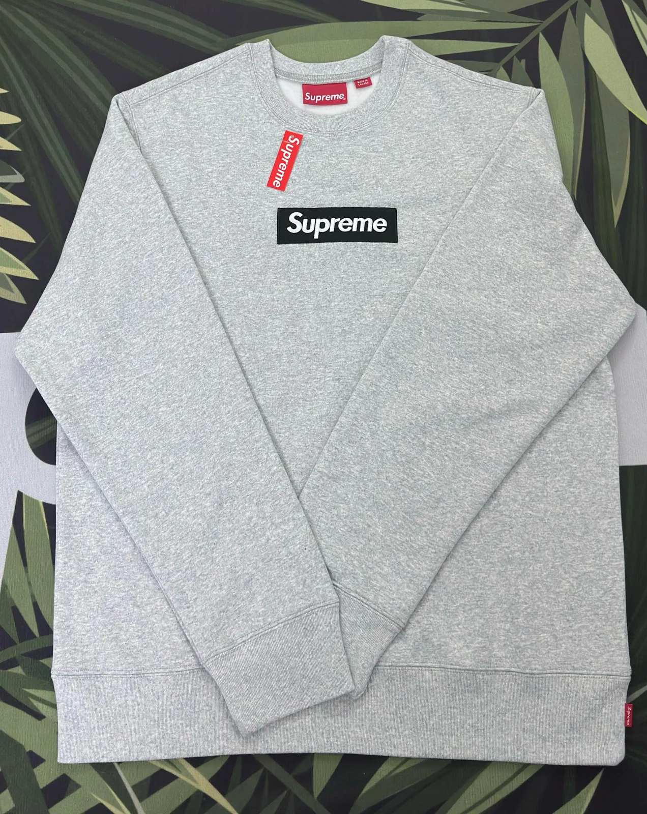 Grijs Supreme box-logo sweatshirt