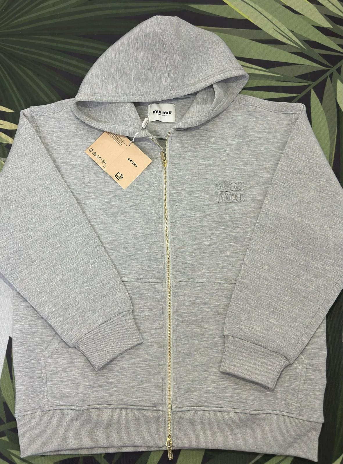 Grijze Miu Miu hoodie met rits