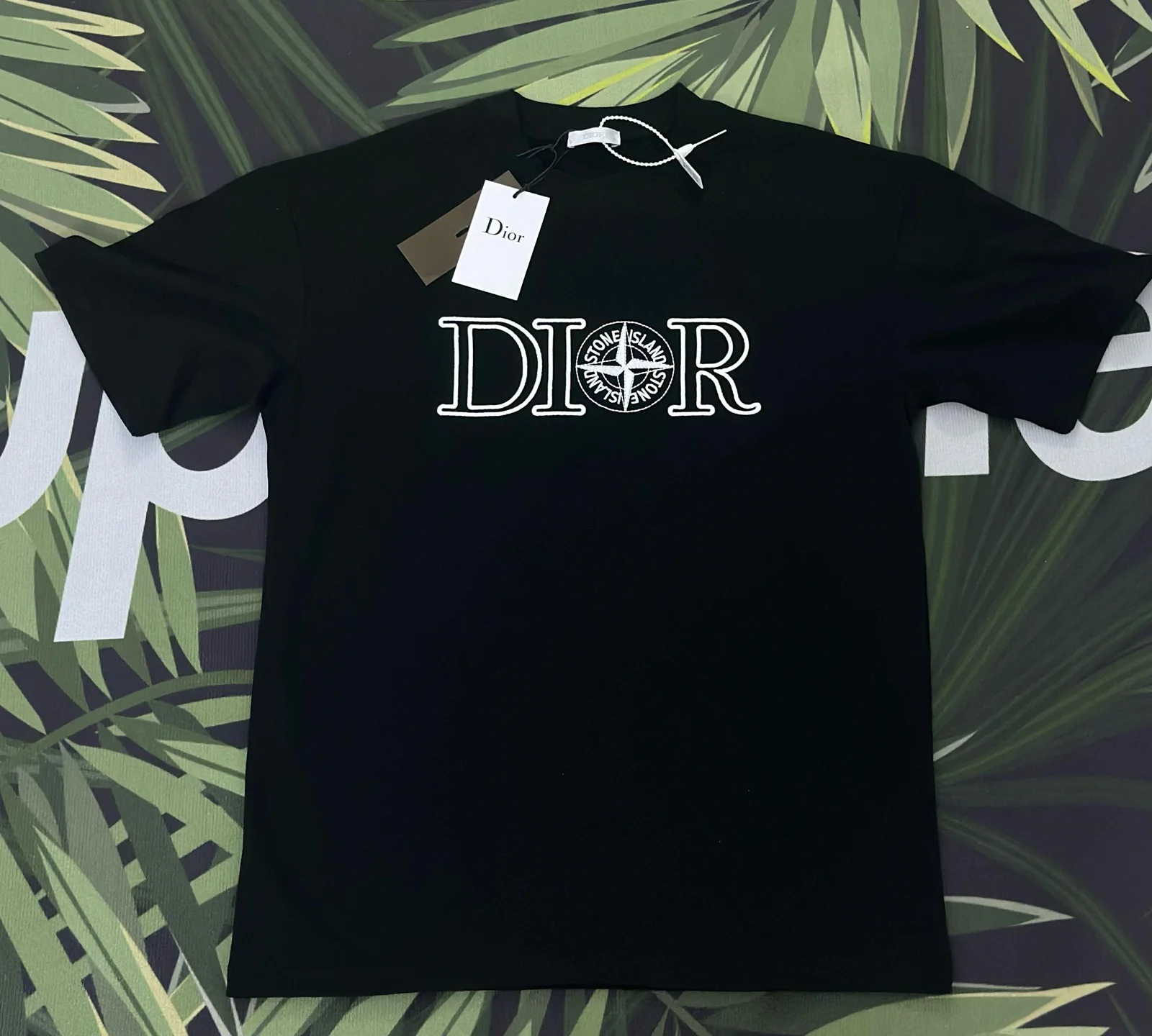 Zwart Dior T-shirt met een licht logo